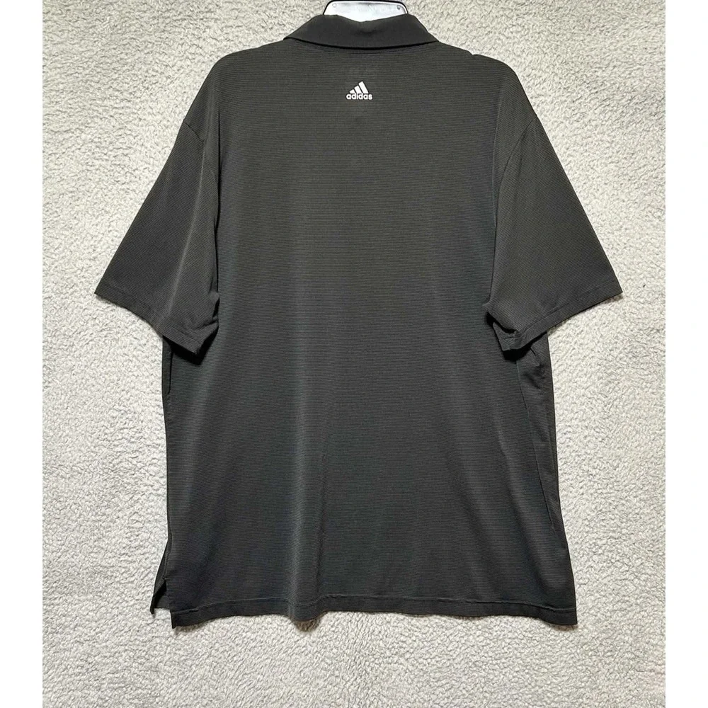 Adidas Golf Polo Shirt Mens XL Black Striped Performance Short Sleeve
